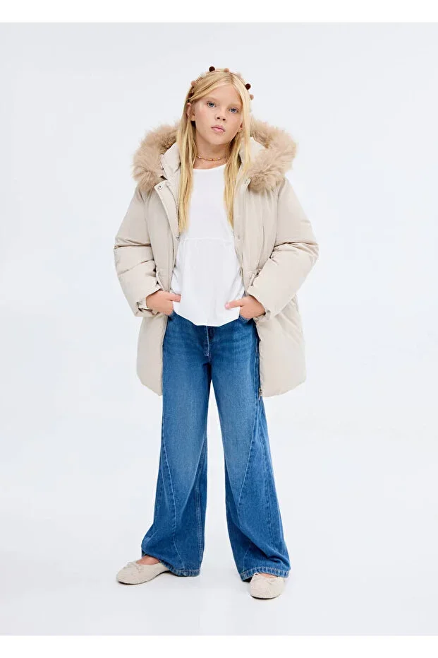 Anorak with faux fur hood