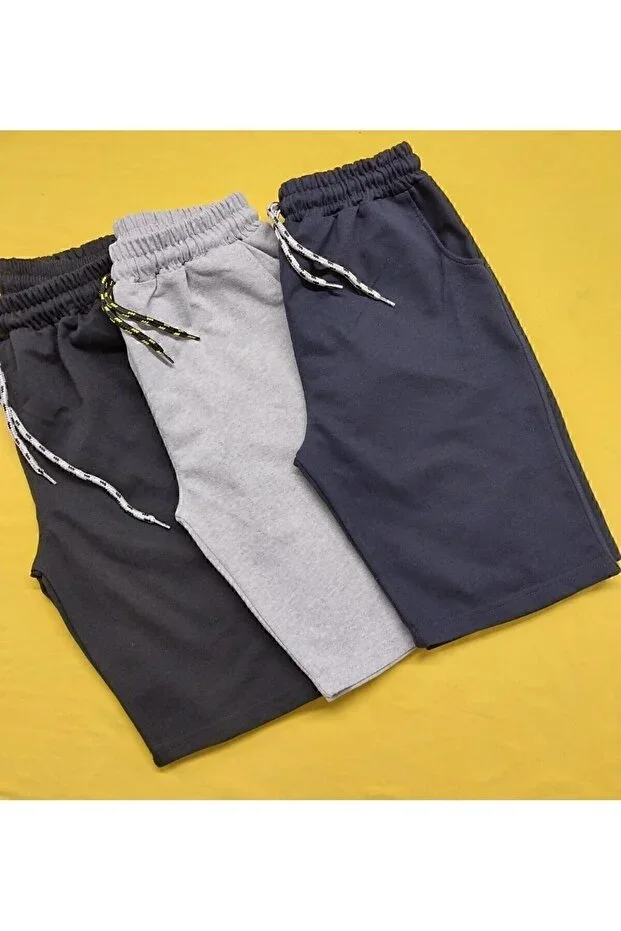 Flat Cargo Pocket Boys Capri Black, Grey, Navy 3 Piece Set