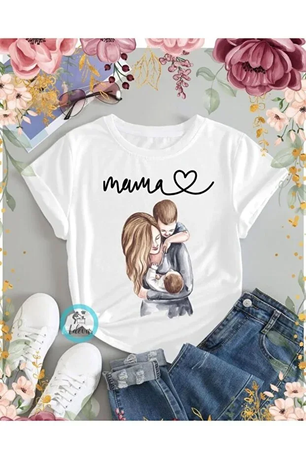 MAGORS MAMA PRINT BIKE COLLAR COTTON REGULAR FIT WOMEN'S T-SHIRT