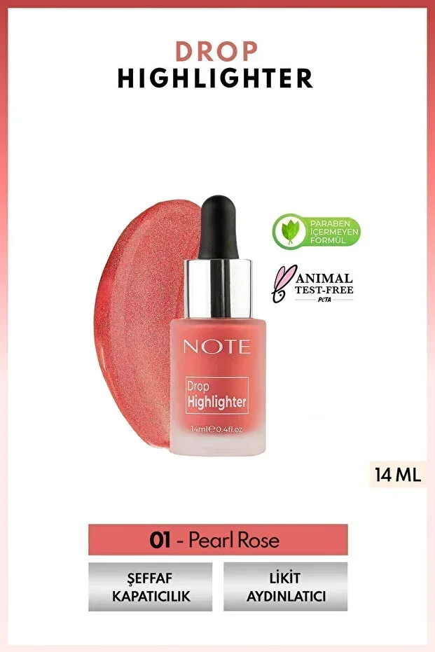 Drop Highlighter Shimmering Liquid Highlighter - 01 Pearl Rose