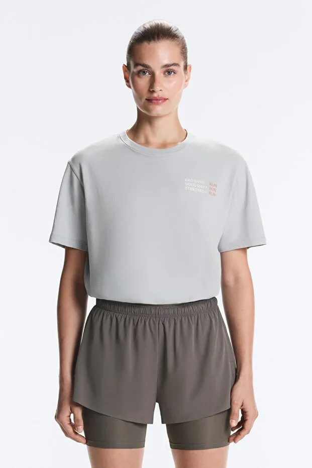 Oysho Boxy fit cotton blend printed t-shirt