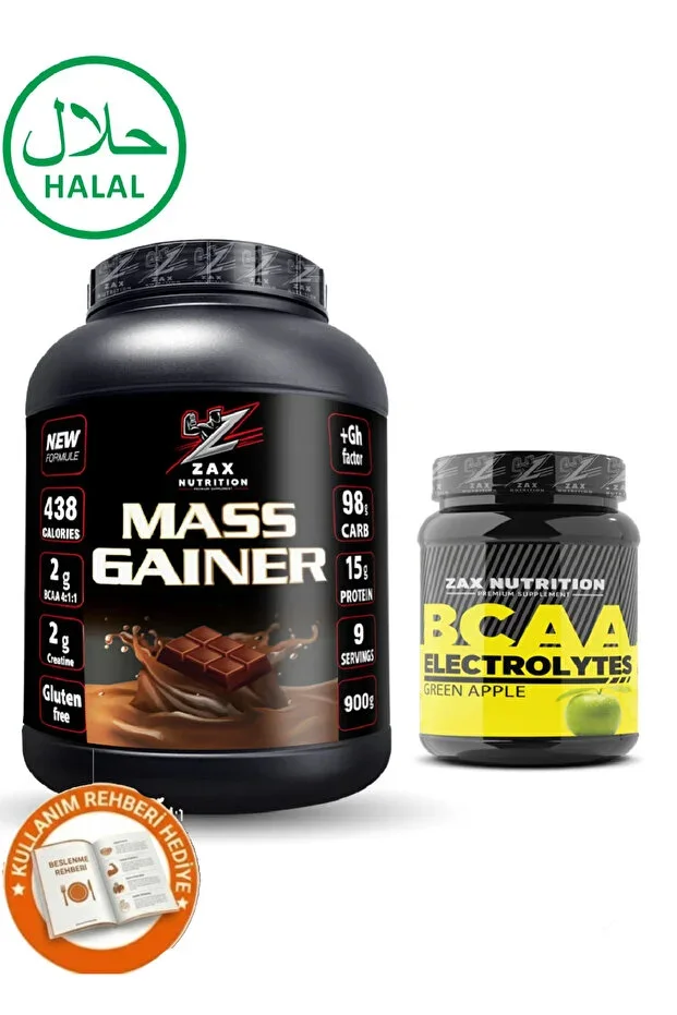 MASS GAINER CHOCOLATE BCAA GREEN APPLE VOLUME PACKAGE