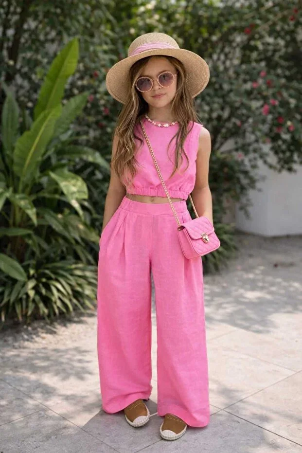 La’ciel Paris Linen Dark Pink Set (WE RECOMMEND BUYING ONE SIZE LARGER)