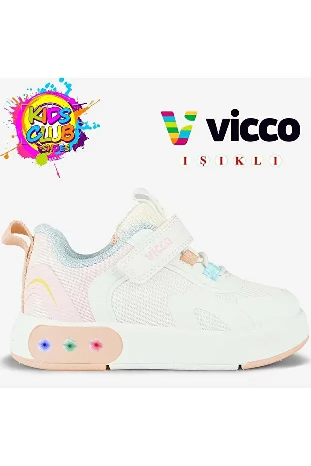 Vicco Babil Light-Up Orthopedic Kids' Sports Shoe WHITE