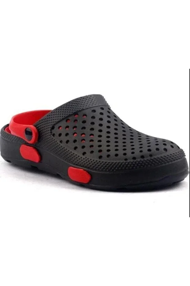 Unisex Black-Red Eva Sole Sport Hospital and Work Slippers 9626
