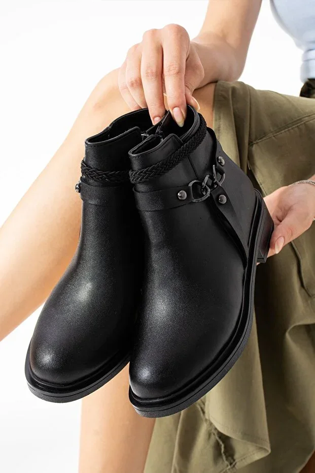 Women's Black Zip-Up Boots