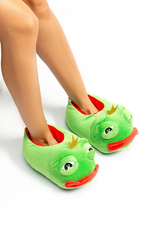 Frog Unisex Animal Slippers Green 36/41