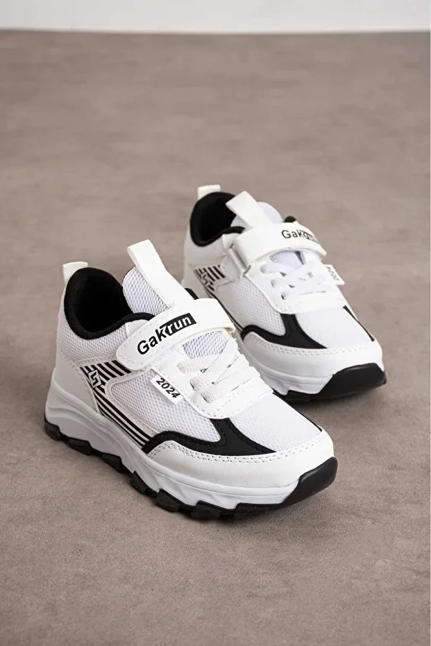 Unisex Children's Velcro Elastic Comfortable Casual Sneaker anorak Sports Shoes lightweight poly sole