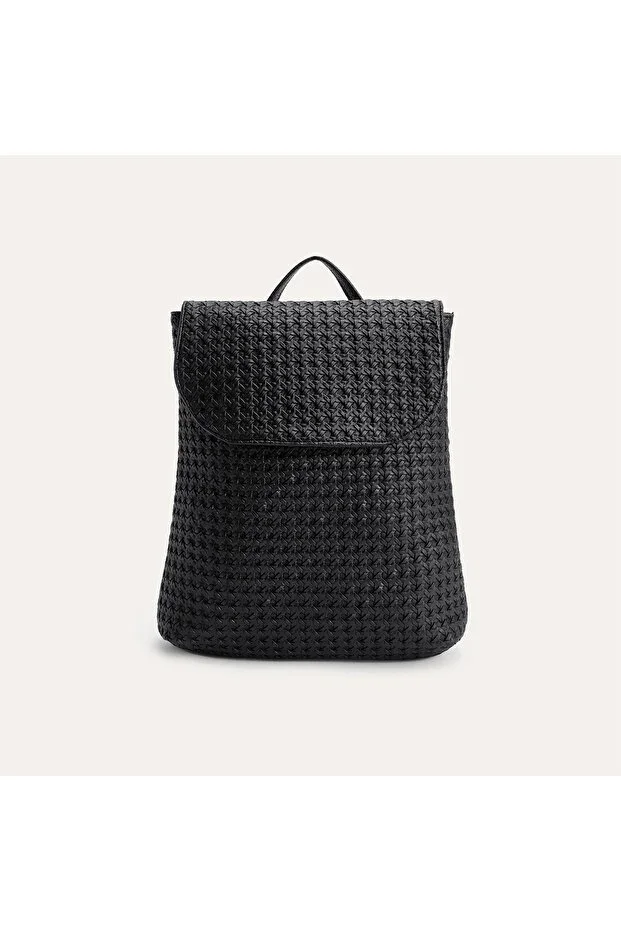 Women's Brown Knit Textured Backpack