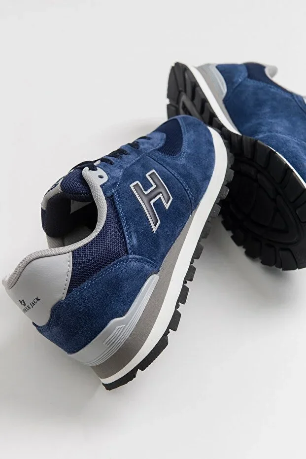 Hammer Jack Peru Dark Blue-Grey Leather Men's Shoes