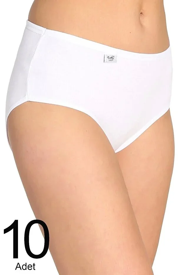Women's White 10-Pack Lycra Brief Panty Elf568t0924ccm10