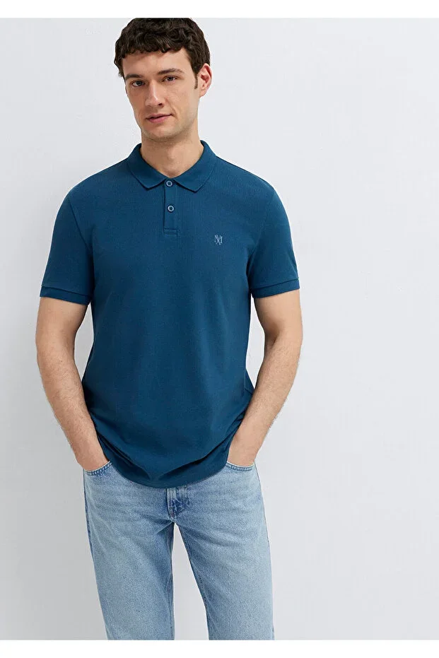 Mavi Seal Logo Embroidered Green Polo T-Shirt Slim Fit / Narrow Cut 8804371598
