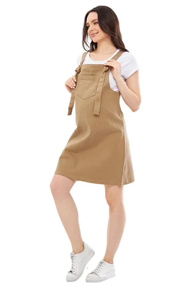 Myra6310 Denim Maternity Jumper Dress