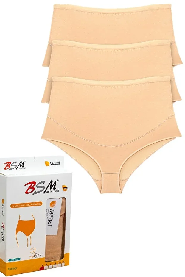 3-Pack Modal Nude Women's Wide Comfortable Maternity Panties