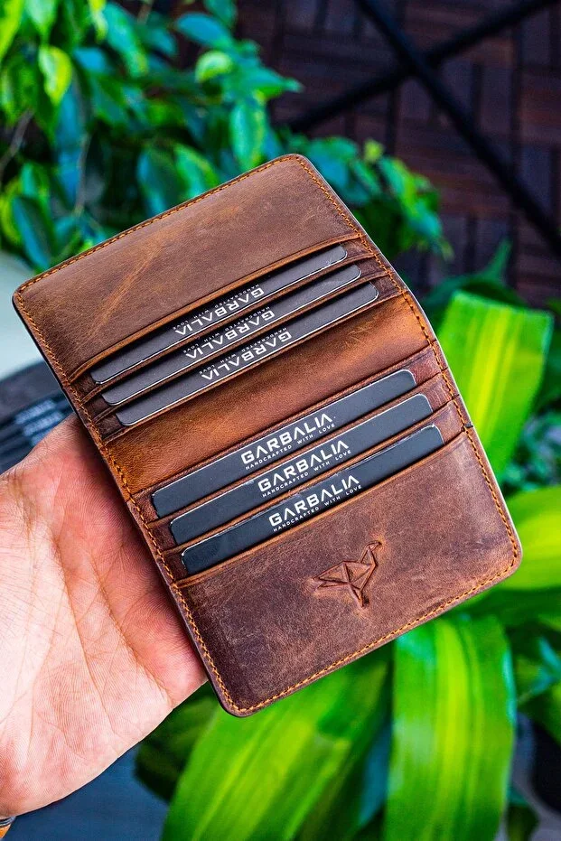Canvas Vintage Leather Tab Card Holder Wallet