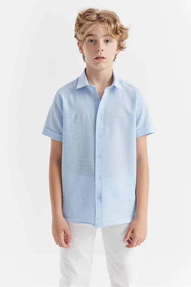 Men's Textured Short Sleeve Shirt