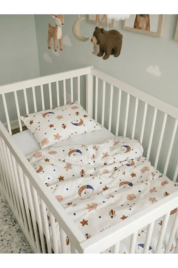 Baby Duvet Cover Set 3 pcs | 100x150 cm, Zippered, Hypoallergenic, 70% Cotton, Patterned