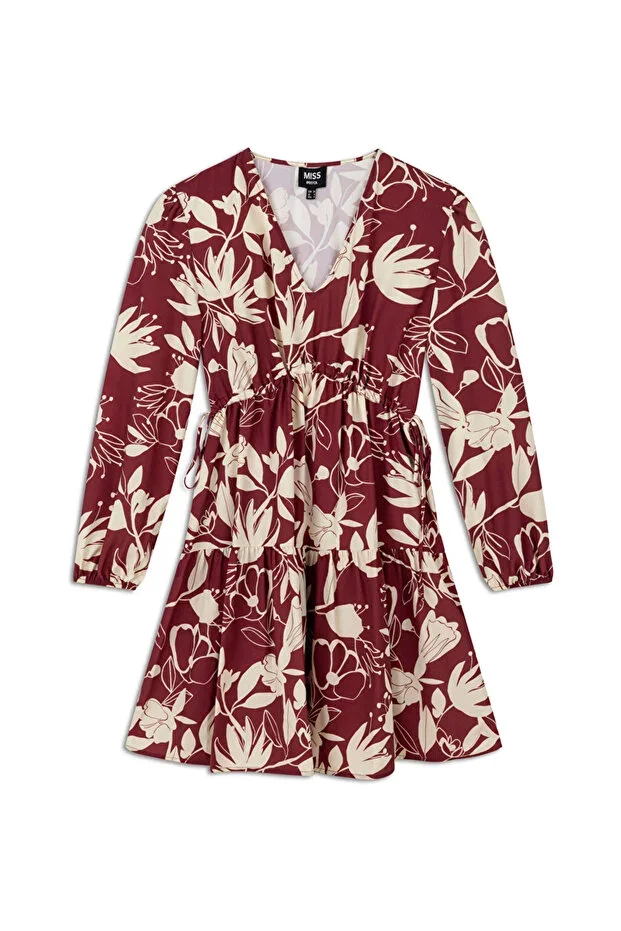 Patterned V-neck Dress
