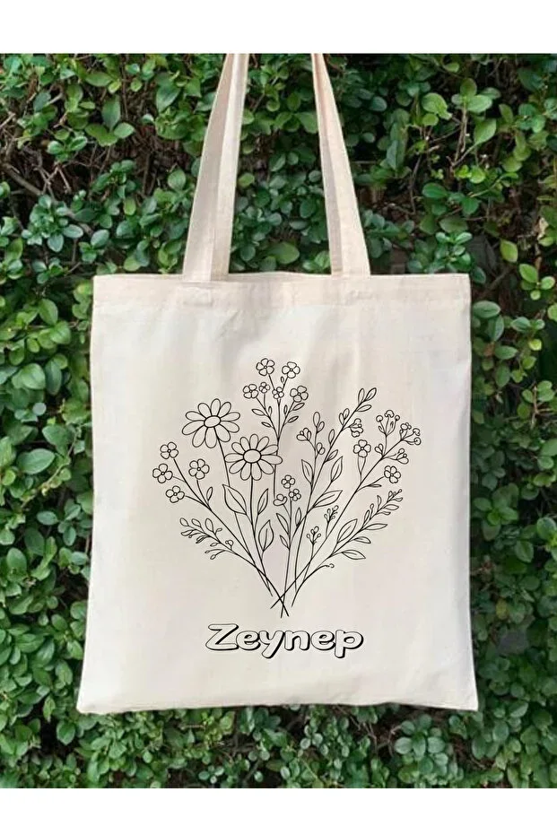 Personalized Name Coloring Bag | Paintable Canvas Bag