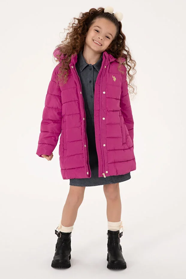 Girls Hooded Fuchsia Coat 50313175-VR023