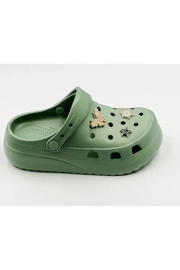 High Women's Slipper with Butterfly Stone