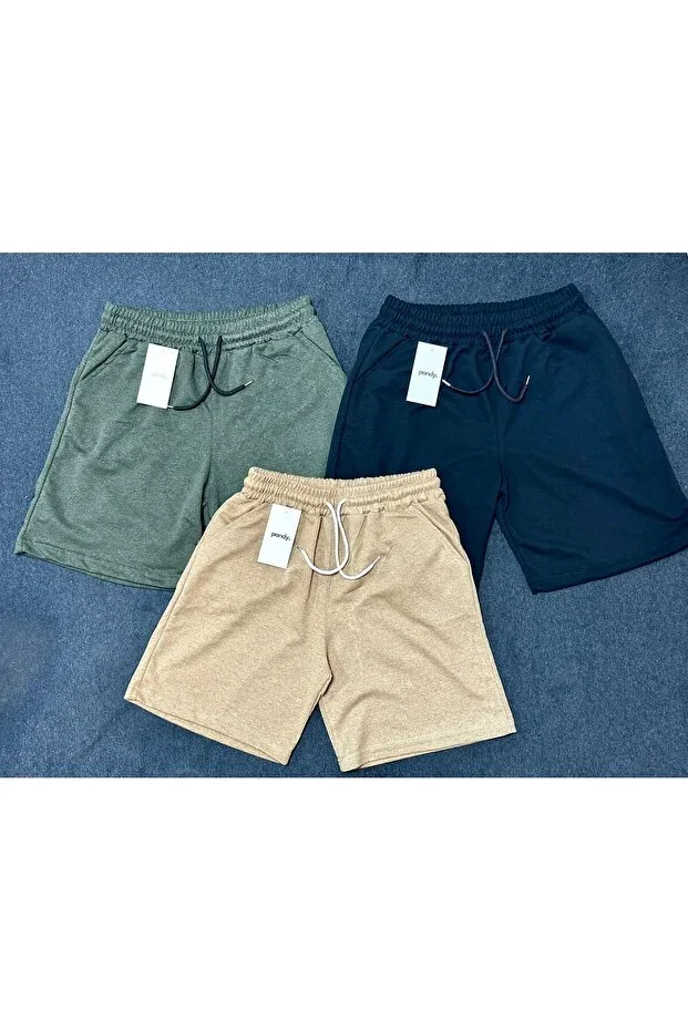 Black Beige Khaki 3-Piece Shorts