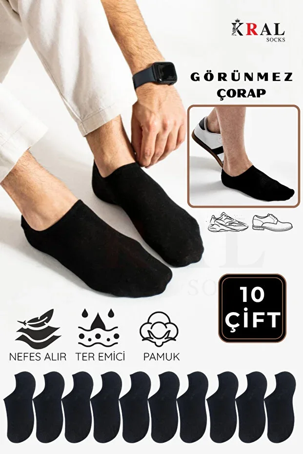 10 Pairs Unisex Cotton Non-Sweating Summer Invisible Sneaker Socks