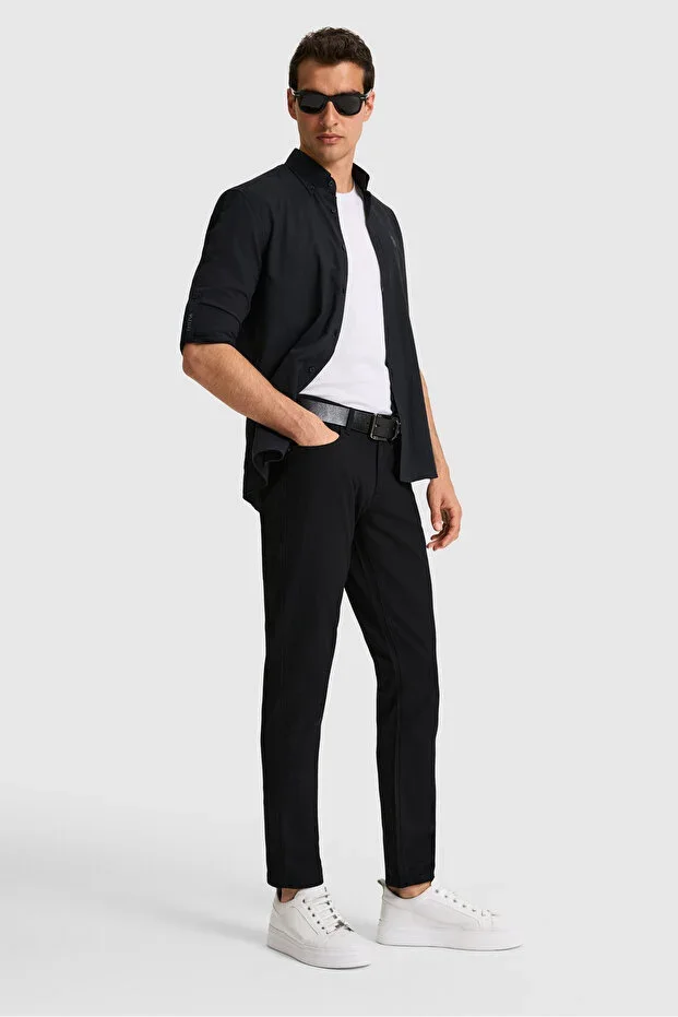 Men's Black Canvas Trousers 50326183-VR046