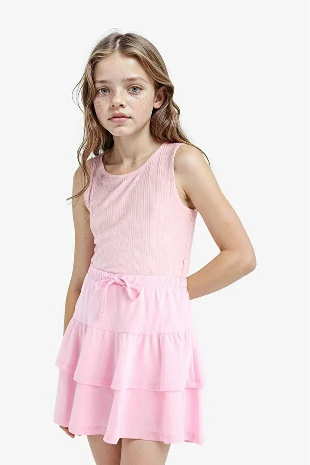Bicycle Collar Basic Plain Undershirt Girl Child Z7815A625HS