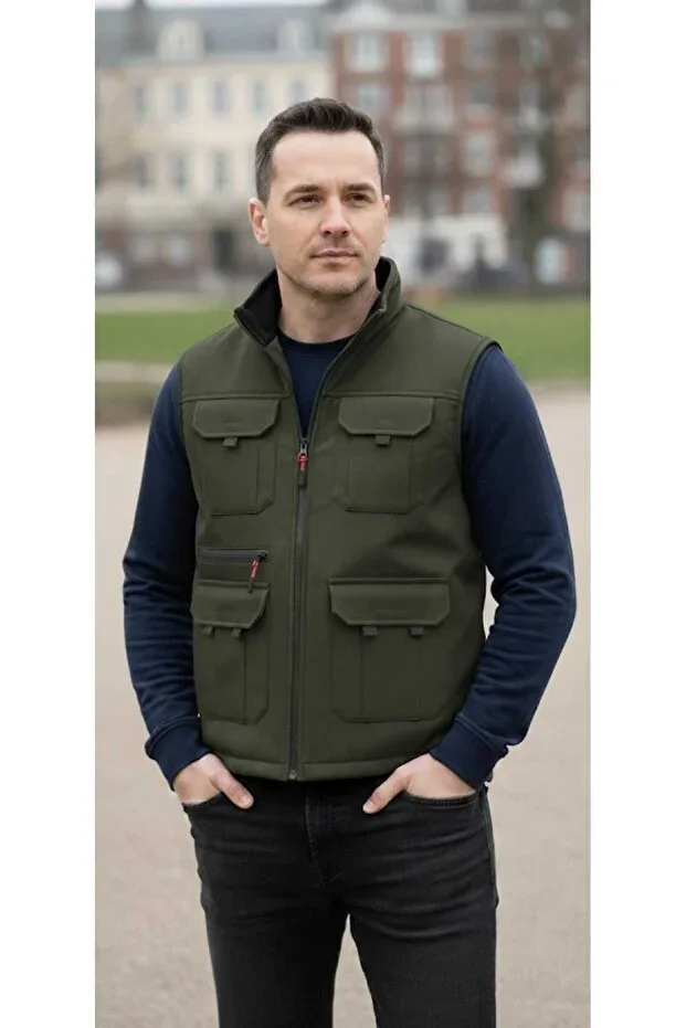 KHAKI SOFTSHELL VEST
