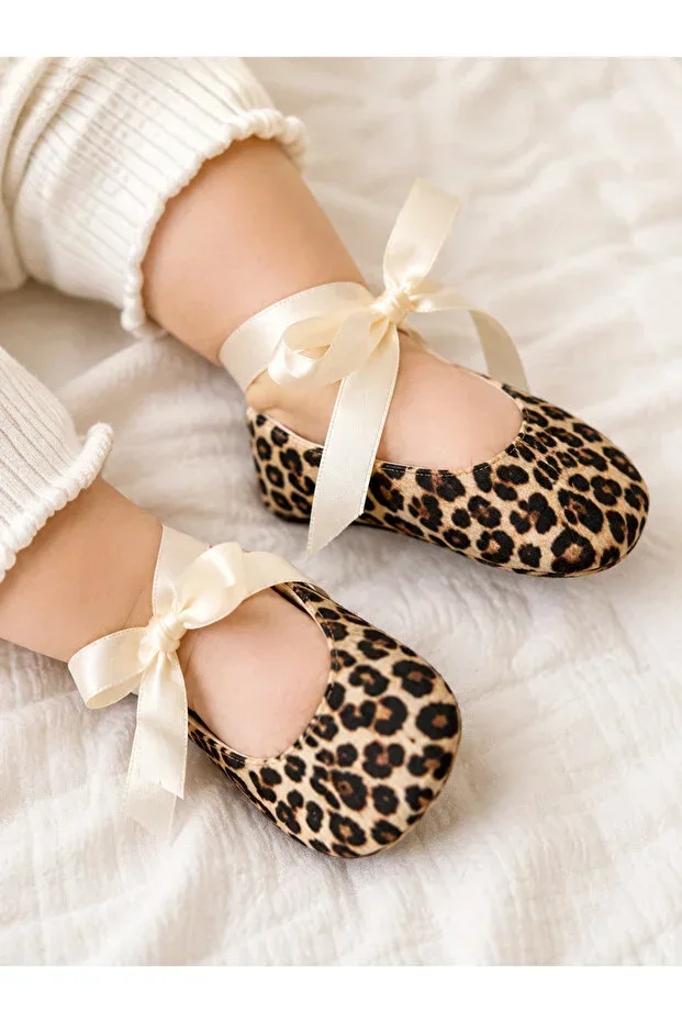 Baby Girl Leopard Print Booties, Baby Girl Shoes, Gift First Step Shoes