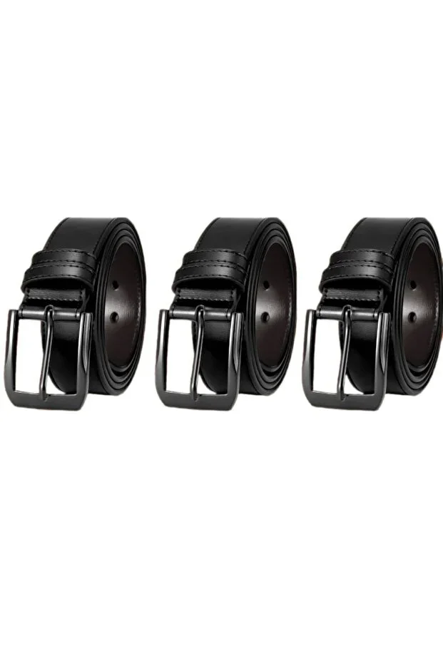 3 Pieces Men's Belt Suitable for Jeans and Canvas 145 cm Belt
