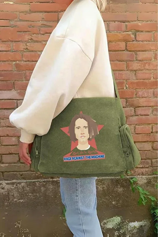 RATM Printed Unisex Green Messenger Bag