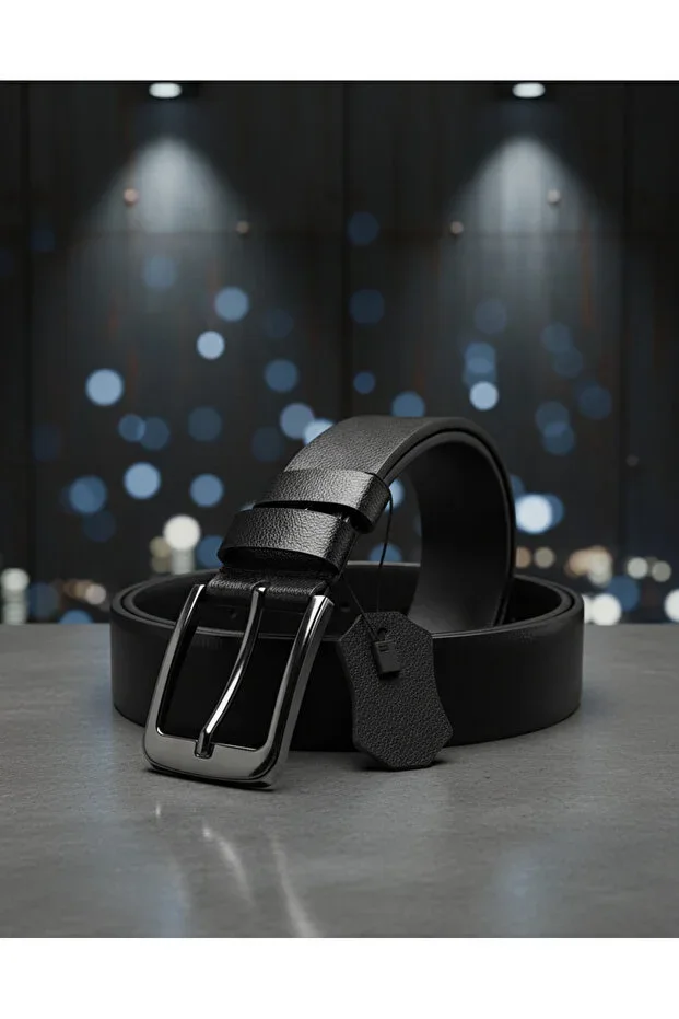 Men's Black 100% Genuine Leather Belt