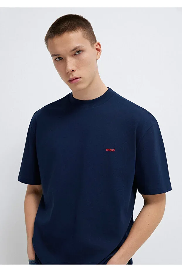Printed Navy T-Shirt Loose Fit / Loose Comfortable Fit 0612216-70497