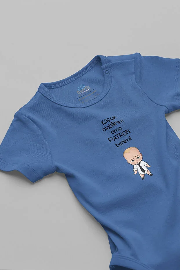 Organic 100% Cotton Boss Baby I May Be Small But I Am The Boss Baby Bodysuit Short Sleeve Badi 5206-M