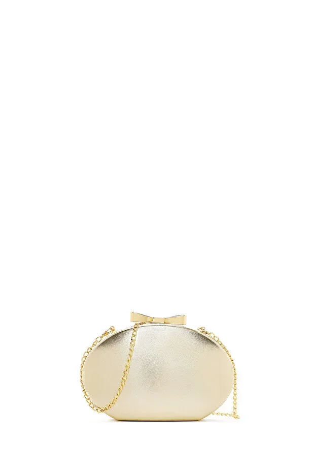 Women's Gold Chain Strap Mini Metallic Box Evening Bag 26SBD2954TS