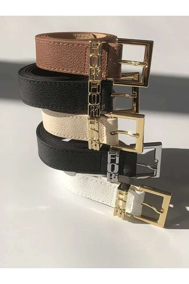 5-Piece Deal Product Fiori Lettered Bridge Women's Belt, Pants Belt, Jacket Belt, Dress Belt