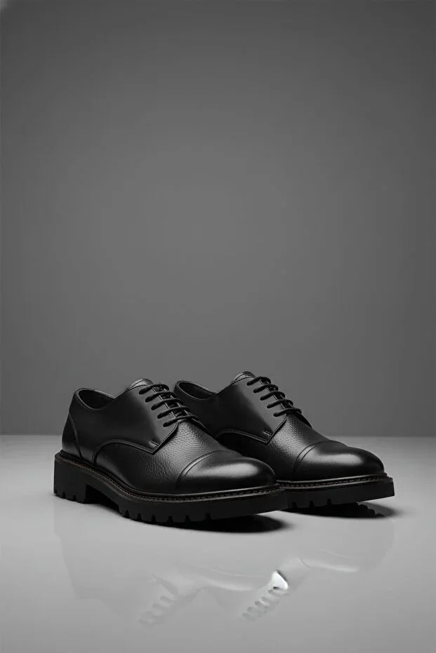 Patterned Genuine Leather Men's Classic Shoes