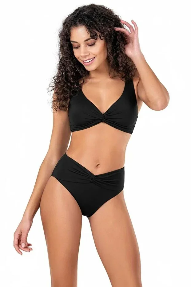 Women's High Waist Black Bikini Set