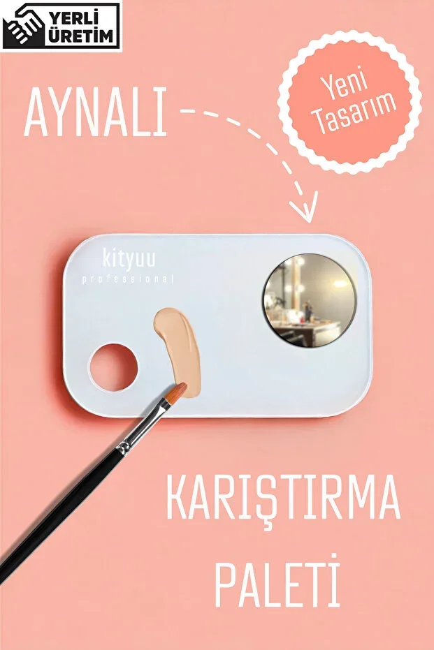Mixing Palette with Mirror | Product Foundation Cream Makeup Mixing Palette