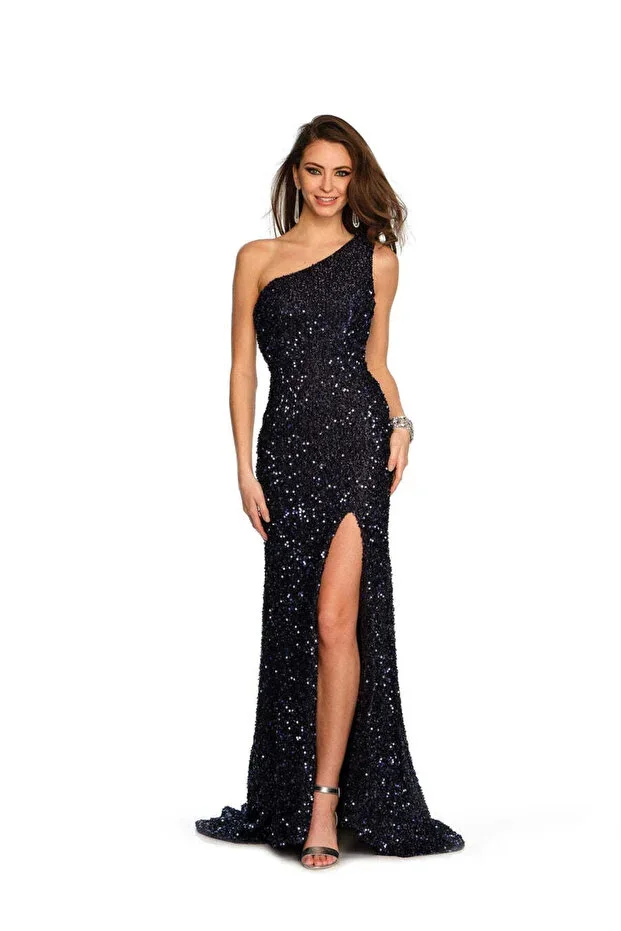SELIN MODA EVİ Velvet Sequin Dress Black 583150