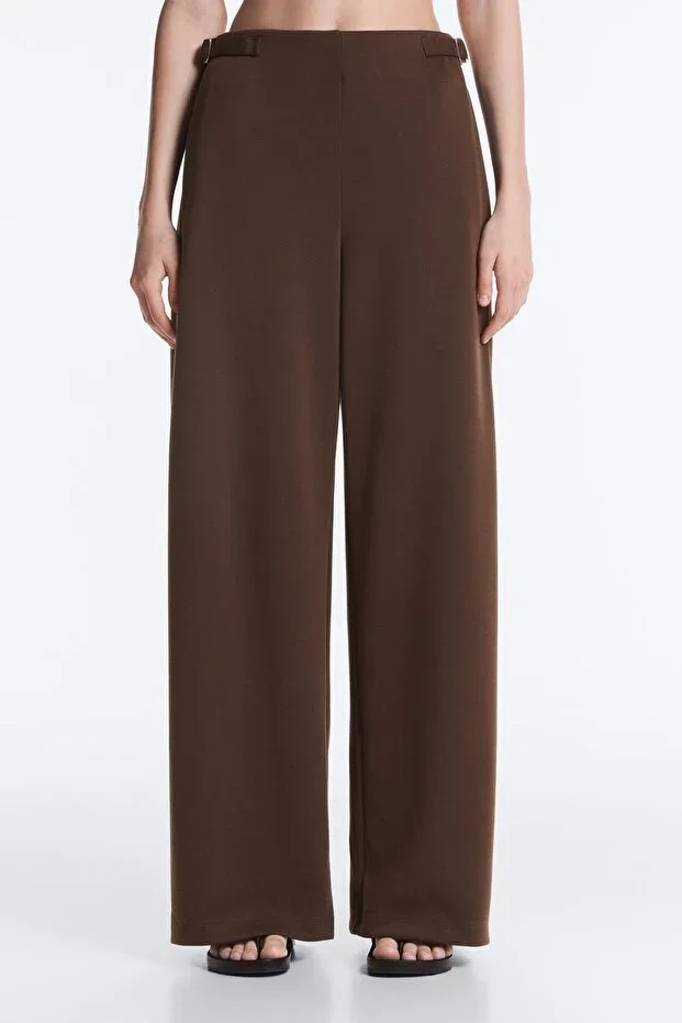 Oysho High rise pike buckle wide leg trousers