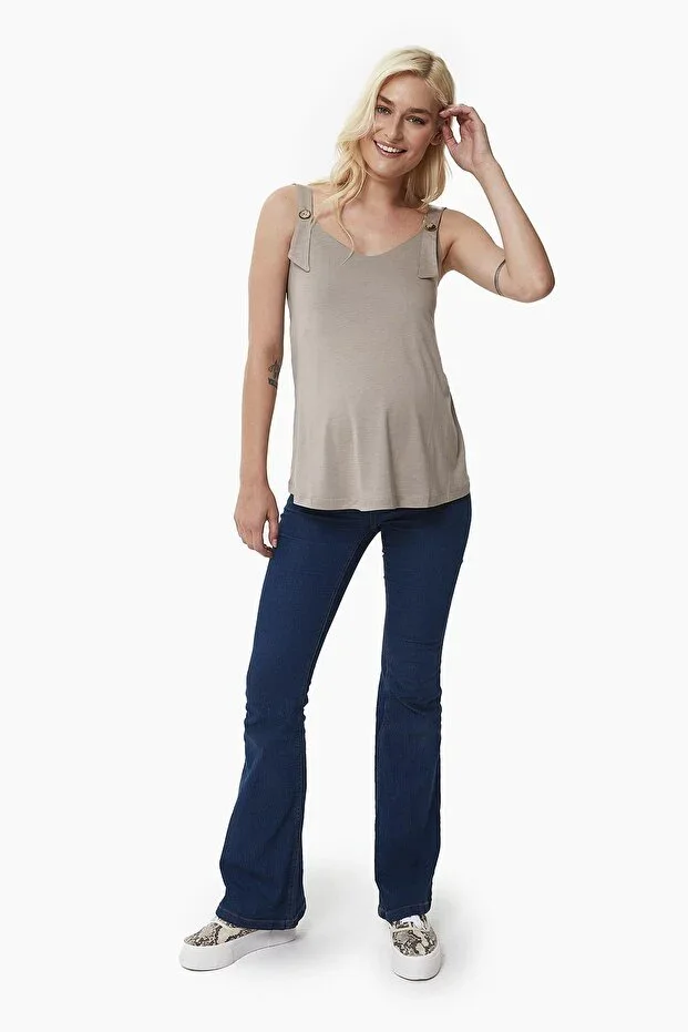 Emery Button Detail Maternity Tank Top