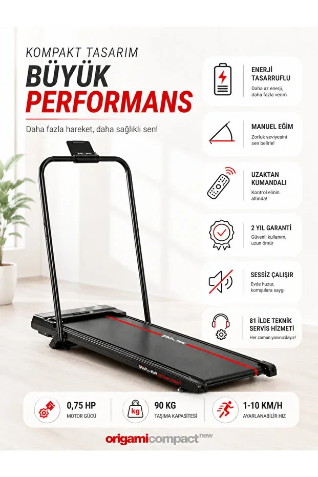 Vfit Origami Compact Foldable Home Treadmill 10 Km/h
