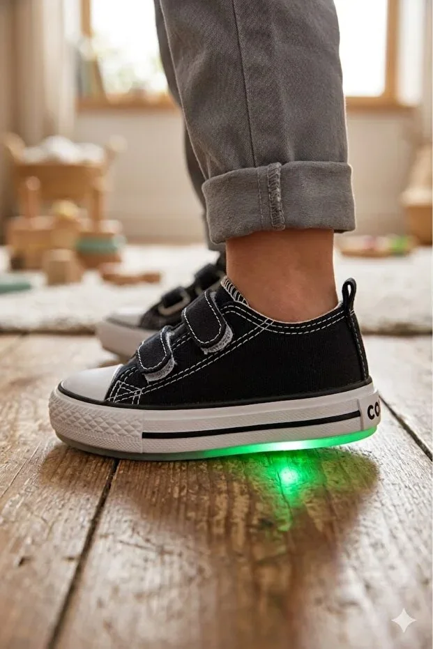 Ortopedik Light Up Canvas Lightweight Kids Casual Shoes