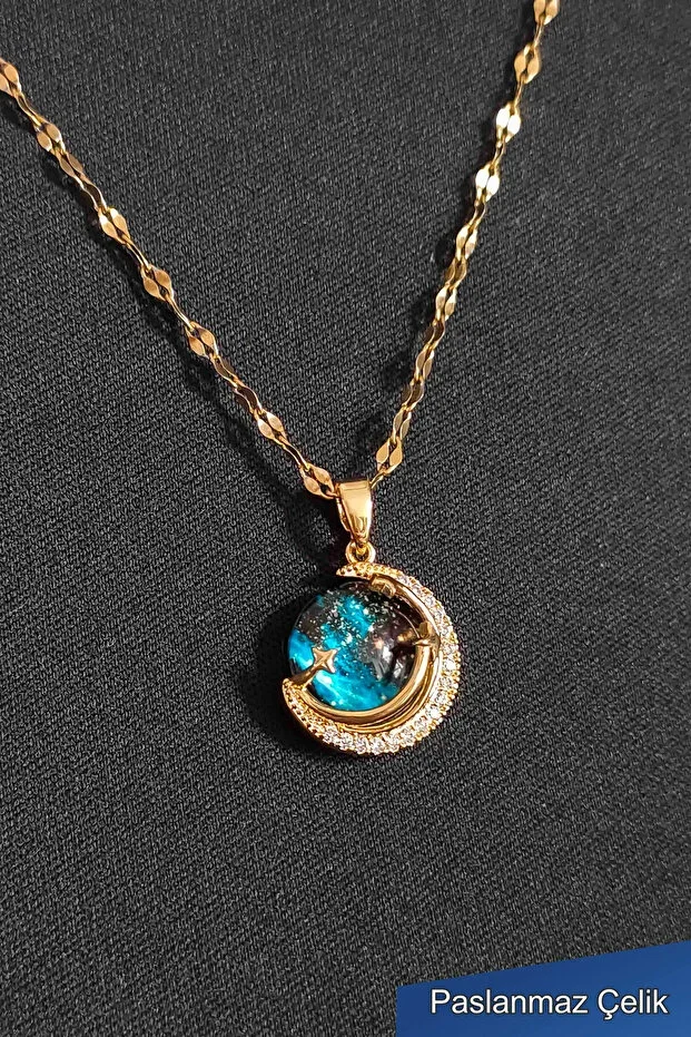 Women's Stainless Steel Gold Chain Star Sky Necklace