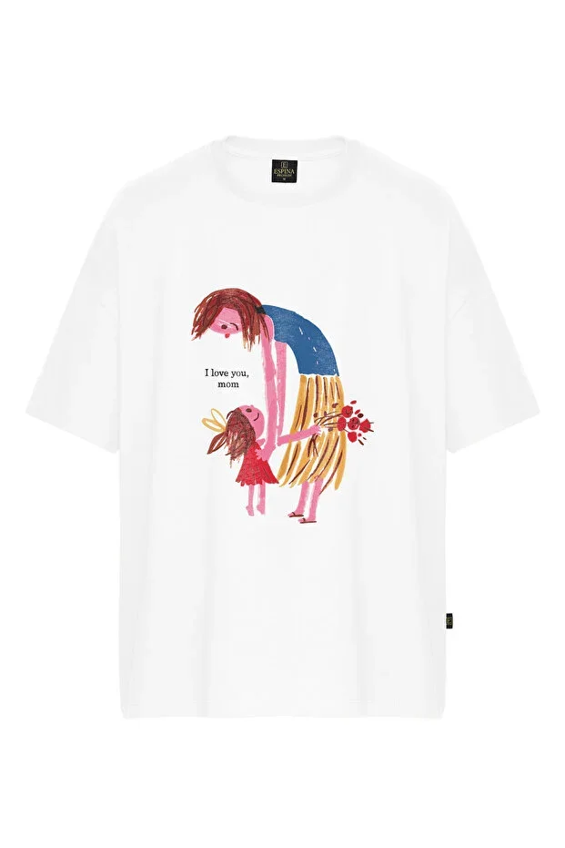 Women's I Love Mom Print Oversize T-shirt