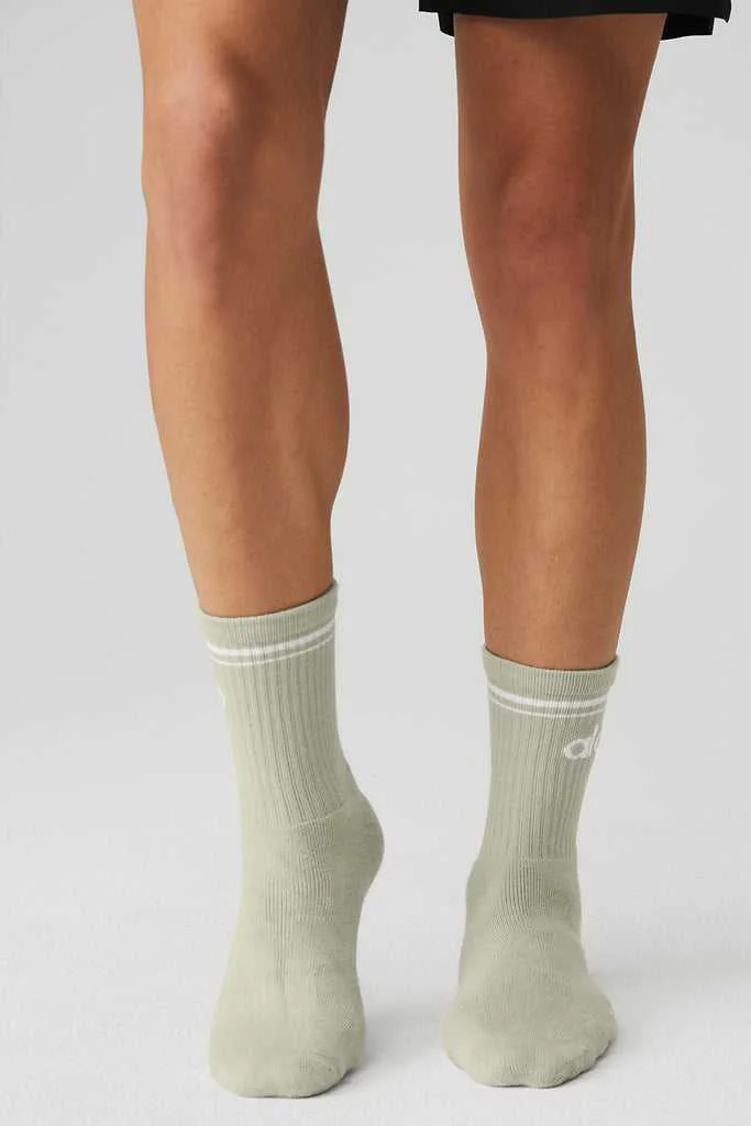 Alo Yoga Half-Crew Throwback Socks White | PKASW-4576
