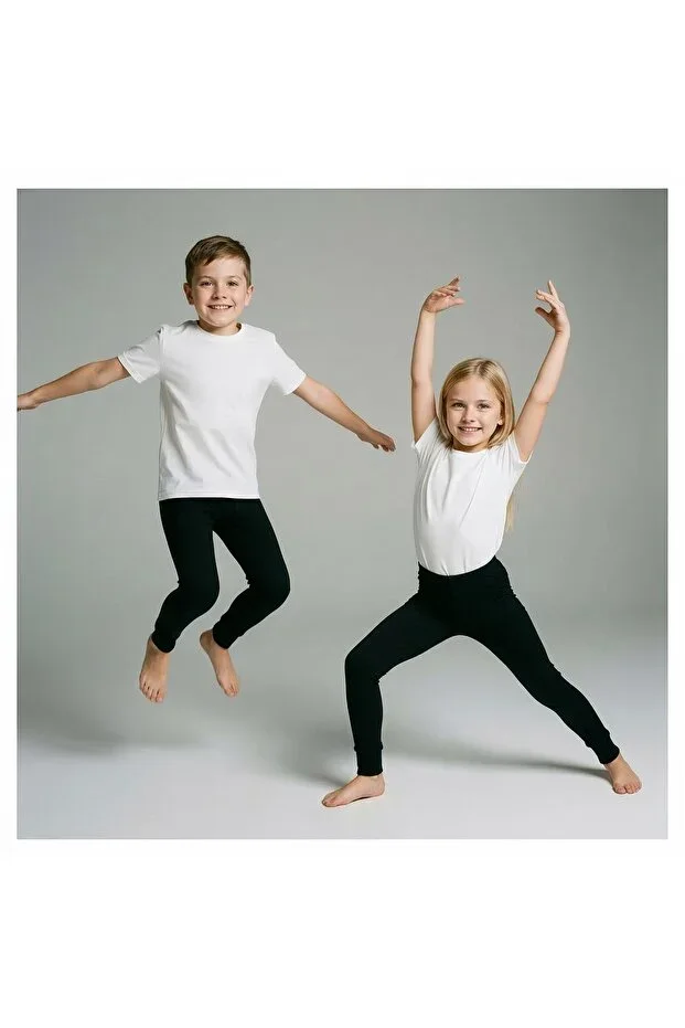 TAYT Kids 2-Piece Unisex Cotton Thermal Tights | Fleece Lined Thermal Bottoms for Kids